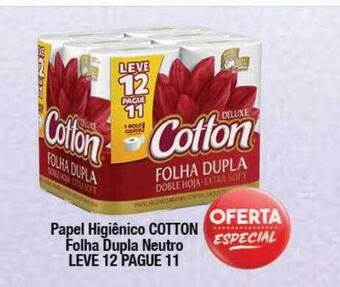 Supermercados Unidos Papel higiênico cotton folha dupla neutro leve 12 pague 11 oferta