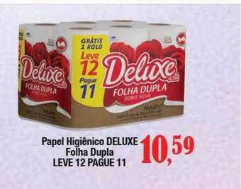 Supermercados Unidos Papel higiênico deluxe folha dupla leve 12 pague 11 oferta