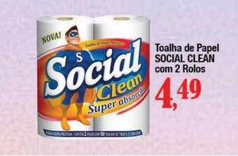 Supermercados Unidos Toalha de papel social clean com 2 rolos oferta
