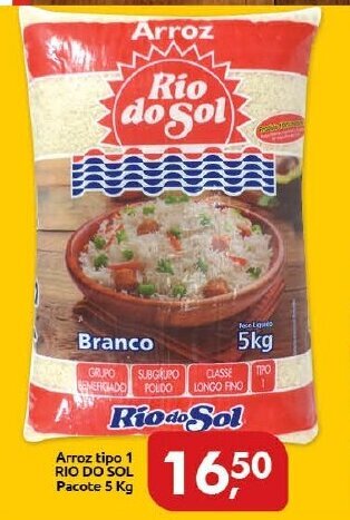 Arroz Tipo 1 Rio do Sol pacote 5kg