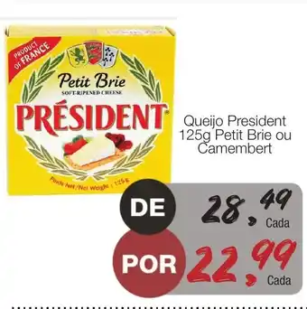 Supermercado Dalben Queijo President 125g Petit Brie ou Camembert oferta