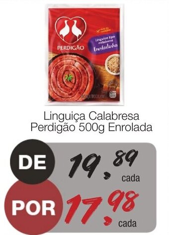Supermercado Dalben Linguica Calabresa Perdigao 500g Enrolada oferta