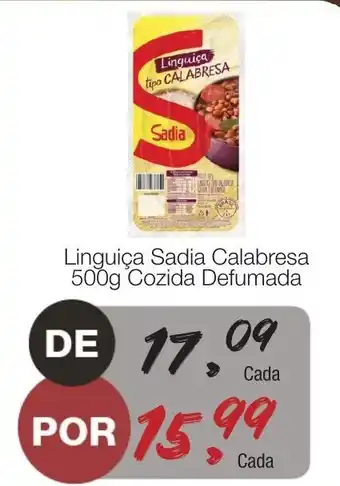 Supermercado Dalben Linguica Sadia Calabresa 500g Cozida Defumada oferta