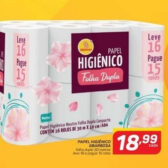 GBarbosa Papel higiênico gbarbosa 16un oferta
