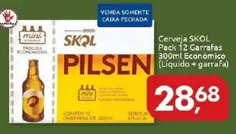 Supermercados Nori Cerveja Skol Pack 12 garrafas 300ml oferta