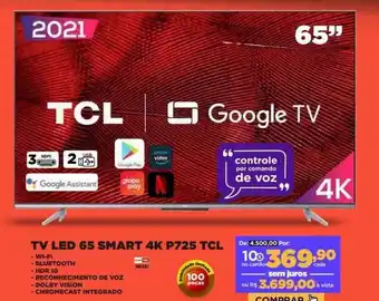 Tv led 65 smart 4k p725 tcl
