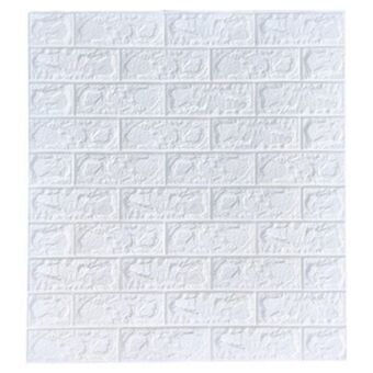 Painel 3d tijolo branco auto adesivo 70 x 77 cm