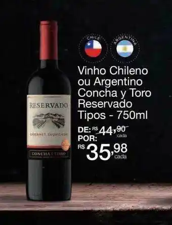 Mambo Vinho chileno concha y toro reservado tipos oferta