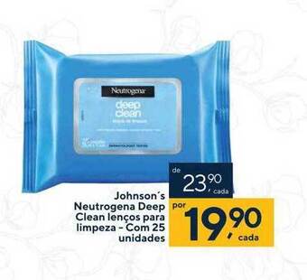 Drogaria Coop Johnson's neutrogena deep clean lenços para limpeza oferta