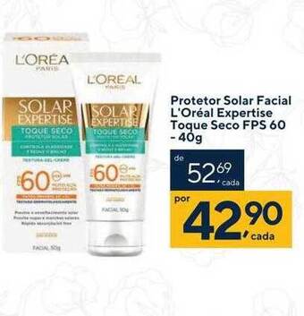 Drogaria Coop Protetor solar facial l'oréal expertise toque seco fps 60 oferta