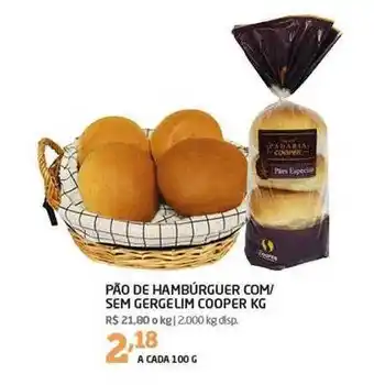Cooper Pão de hambúrguer com sem gergellim cooper kg oferta