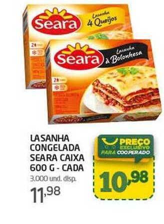 Cooper Lasanha congelada seara oferta