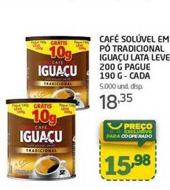 Cooper Café soluvel em pó tradicional iguaçu oferta