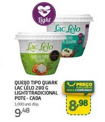 Cooper Queijo tipo quark lac lélo light tradicional oferta