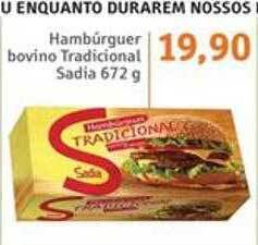 Sonda Hambúrguer bovino tradicional sadia oferta