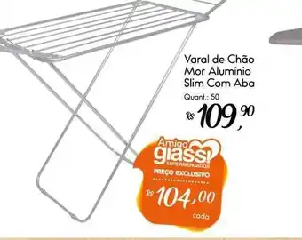 Giassi Supermercados Varal de chão mor alumínio slim com aba oferta