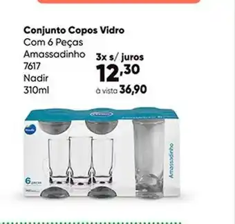 Conjunto copos vidro amassadinho