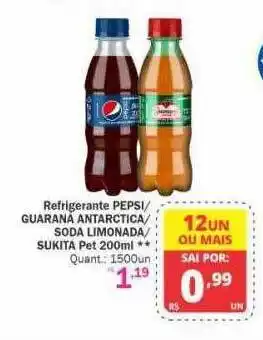 Refrigerante pepsi guarana antarctica soda limonada sukita