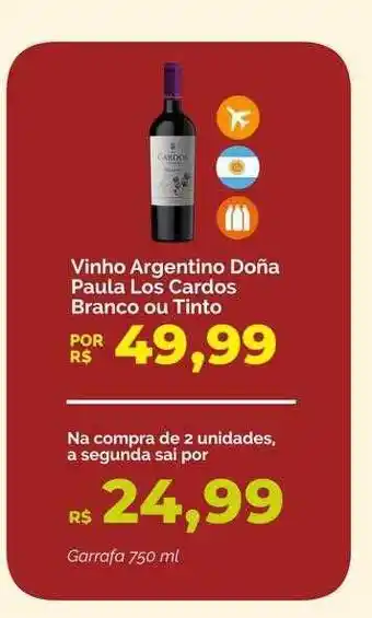 Oba Hortifruti Vinho argentino doña paula los cardos branco ou tinto oferta