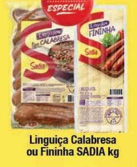 Supermercados Unidos Linguiça calabresa ou fininha sadia kg oferta