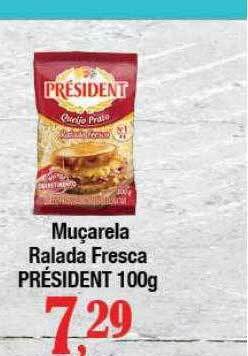 Supermercados Unidos Muçarela ralada fresca président oferta