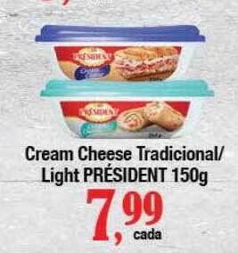 Supermercados Unidos Cream cheese tradicional light président oferta
