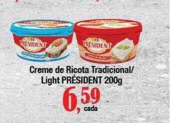 Supermercados Unidos Creme de ricota tradicional light président oferta