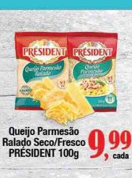 Supermercados Unidos Queijo parmesão ralado seco fresco président oferta