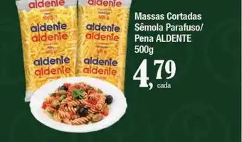 Supermercados Unidos Massas cortadas sêmola parafuso pena aldente oferta