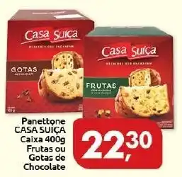 Supermercados Nori Panettone Casa Suica Caixa 400g Frutas ou Gotas de Chocolate oferta