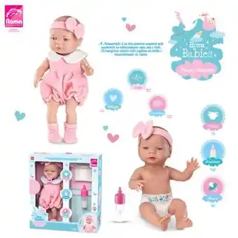 Boneca babies primeira mamadeira roma