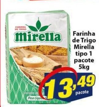 Vencedor Atacadista Farinha de Trigo Mirella tipo 1 pacote 5kg oferta