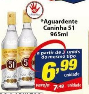 Vencedor Atacadista Aguardente Caninha 51 965ml oferta
