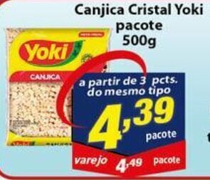 Vencedor Atacadista Canjica Cristal Yoki pacote 500g oferta