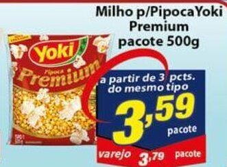 Vencedor Atacadista Milho p/pipoca Yoki Premium pacote 500g oferta