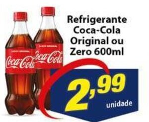 Vencedor Atacadista Refrigerante Coca Cola Original ou Zero 600ml oferta