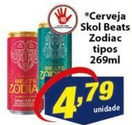 Vencedor Atacadista Cerveja Skol Beats Zodiac 269ml oferta