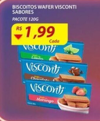 Assaí Atacadista Biscoitos Wafer Visconti Sabores 120g oferta