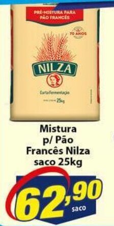 Vencedor Atacadista Mistura p/ Pao Frances Nilza saco 25kg oferta