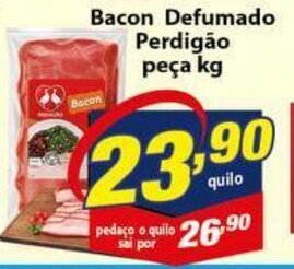 Vencedor Atacadista Bacon Defumado Perdigao peca 1kg oferta
