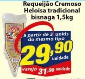 Requeijao Cremoso heloisa Tradicional bisnaga 1.5kg
