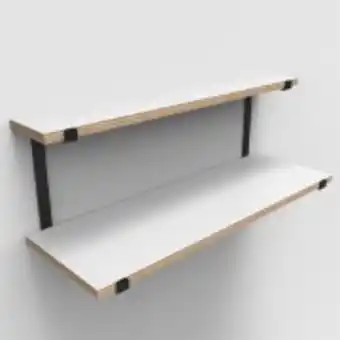 Prateleira mão francesa dupla invertida aço 20 cm e 10 cm branco - f...