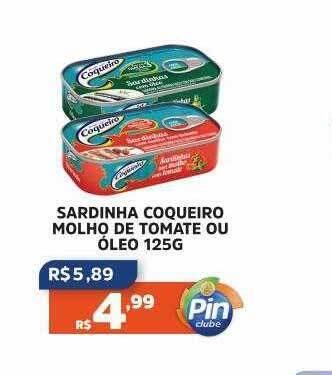 Pinheiro Supermercado Sardinha coqueiro molho de tomate ou óleo oferta