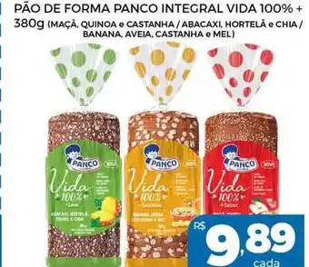 Supermercados Avenida Pão de forma panco integral vida 100% oferta