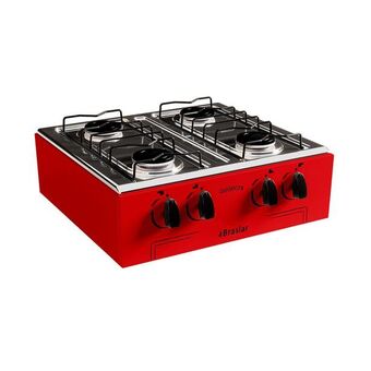 Fogão portátil 4 bocas mesa em inox asiatico braslar