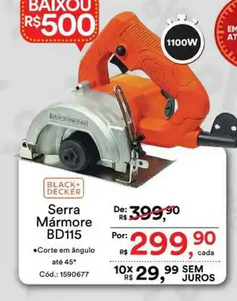 Casa e Vídeo Serra Mármore Bd115 Black+decker oferta