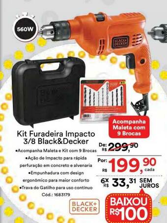 Kit Furadeira Impacto 3 8 Black&decker