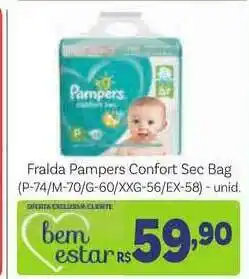 Covabra Supermercados Fralda Pampers Confort Sec Bag oferta