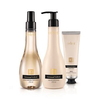 Eudora Kit sensual velvet: desodorante colônia + loção desodorante hidratante + creme para mãos oferta