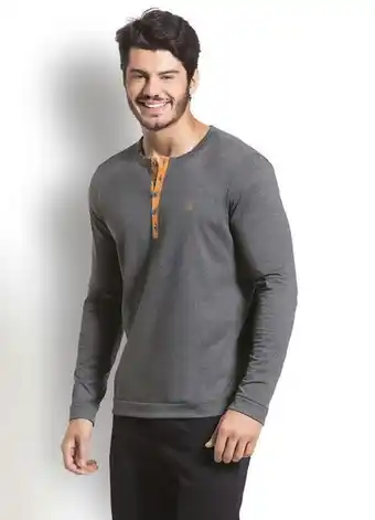 Posthaus Actual - camiseta com detalhe de botões chumbo oferta